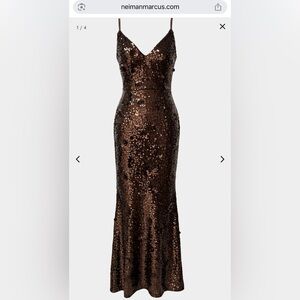 Dress the Population Black Label “Giovanna” Sequin Mermaid Gown – Mocha